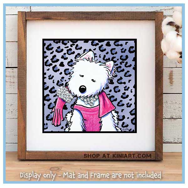 Westie Diva Embellished Print