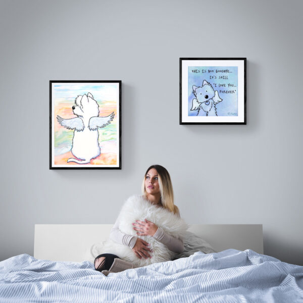 Angel Westie art mock display