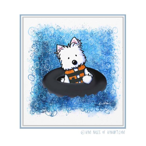 Water Tubing Westie by Kim Niles - SOLD