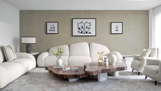 KiniArt Westie Art in living room
