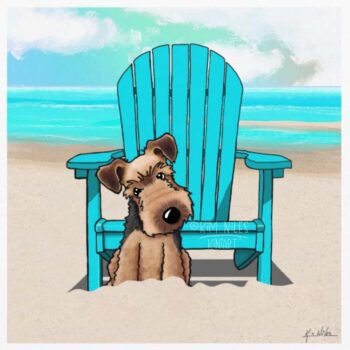Beach Chair Airedale Terrier © Kim Niles, KiniArt™ - All Rights Reserved