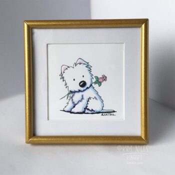 Framed KiniArt Westie terrier Art