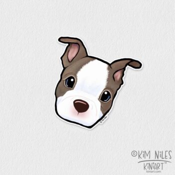 Boston Terrier puppy sticker