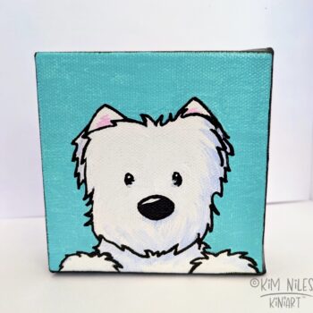 Original Westie terrier chunky Canvas Painting