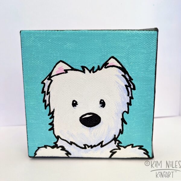 Original Westie terrier chunky Canvas Painting