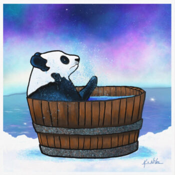 Hot Tub Panda print by Kim Niles