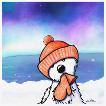 Winter Westie dog art