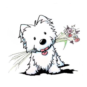 Original KiniArt Westie art by Kim Niles