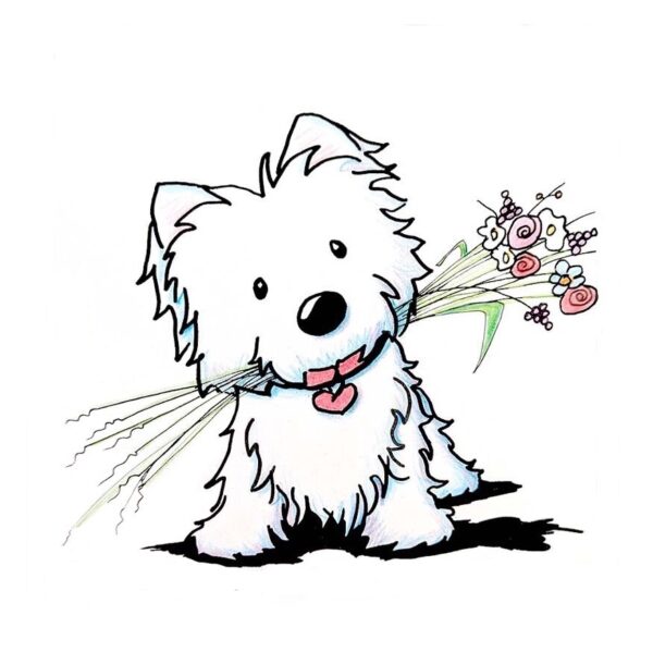 Original KiniArt Westie art by Kim Niles