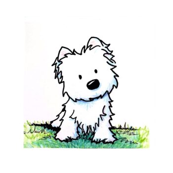 Westie terrier dog art by Kim Niles