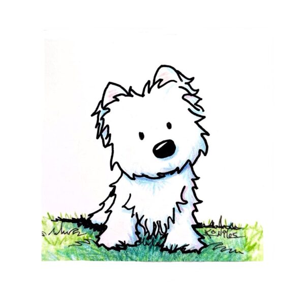 Westie terrier dog art by Kim Niles