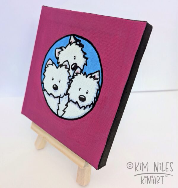Original Westie trio Canvas Painting