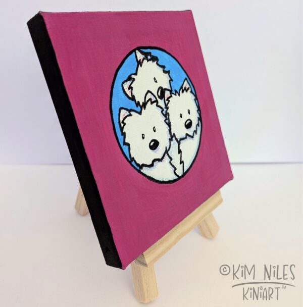 Original Westie trio Canvas Painting